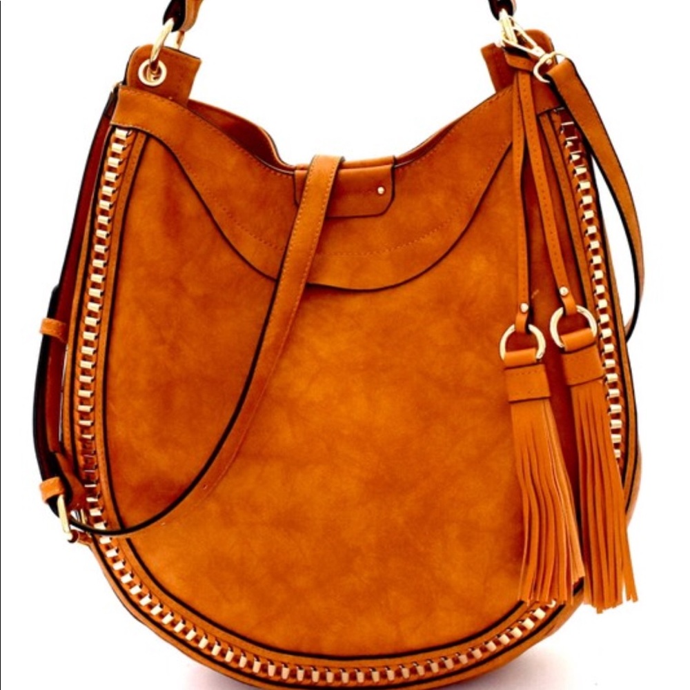 Woven two way tassel hobo shoulder purse - Picture 6 of 6